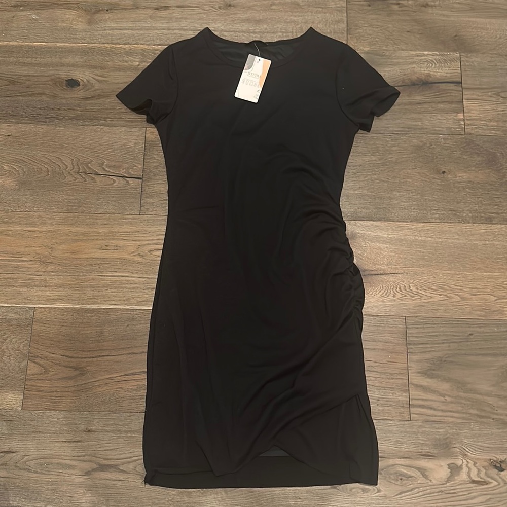 NWT Black Jersey knit tee shirt dress